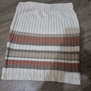 No Boundaries Striped Pencil Skirt - Cream, Brown, Grey